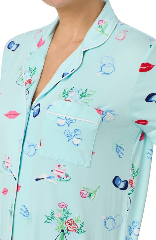 Shop Kate Spade New York Print Short Pajamas In Blue/print