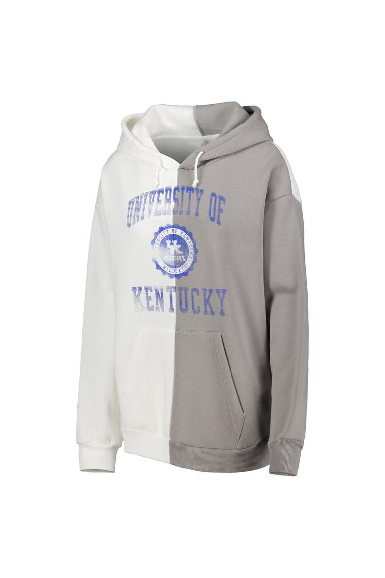Women's Gameday Couture Gray/White Kentucky Wildcats Split Pullover Hoodie, Alternate, color, White