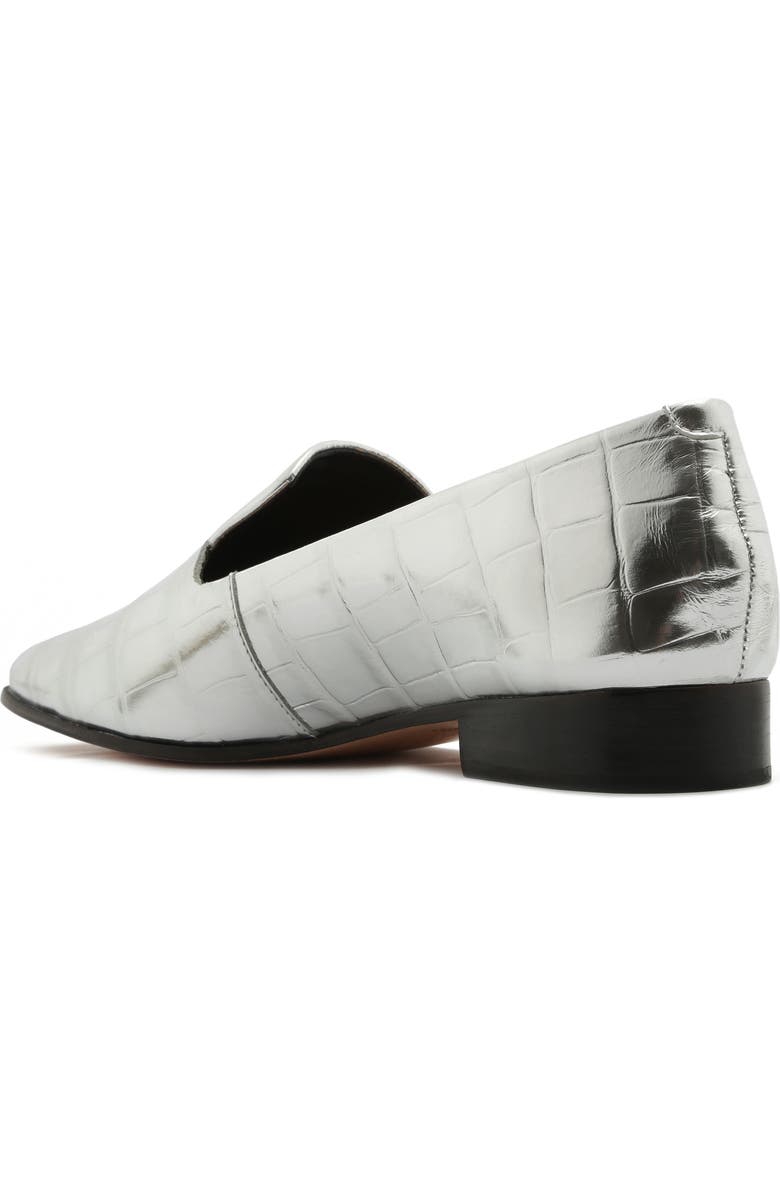 Schutz Flor Croc Embossed Metallic Loafer, Alternate, color,