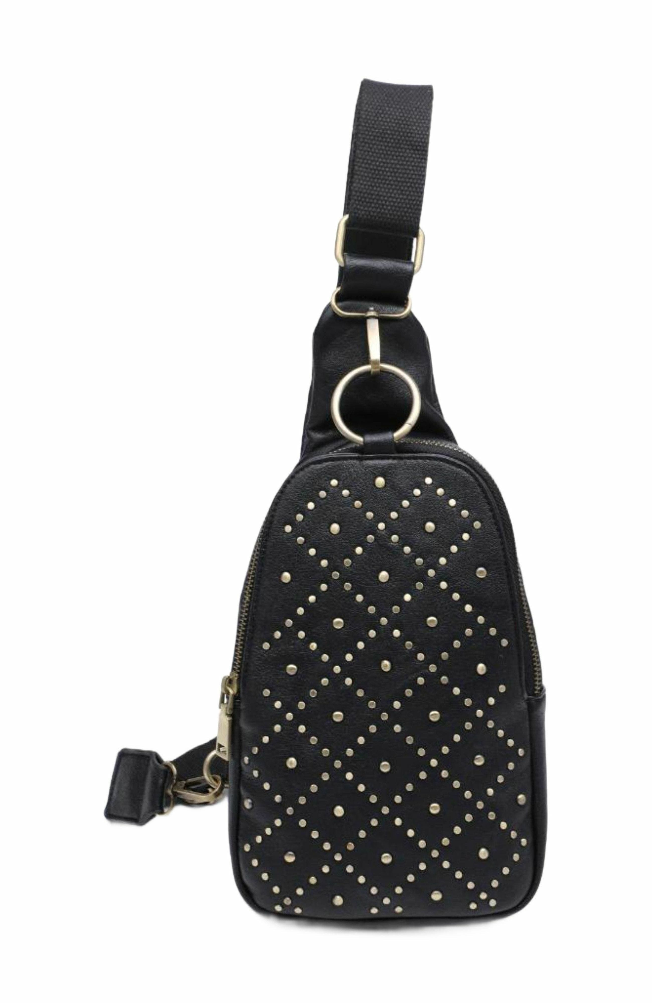 MODA LUXE Regina Studded Sling Backpack, Main, color, 