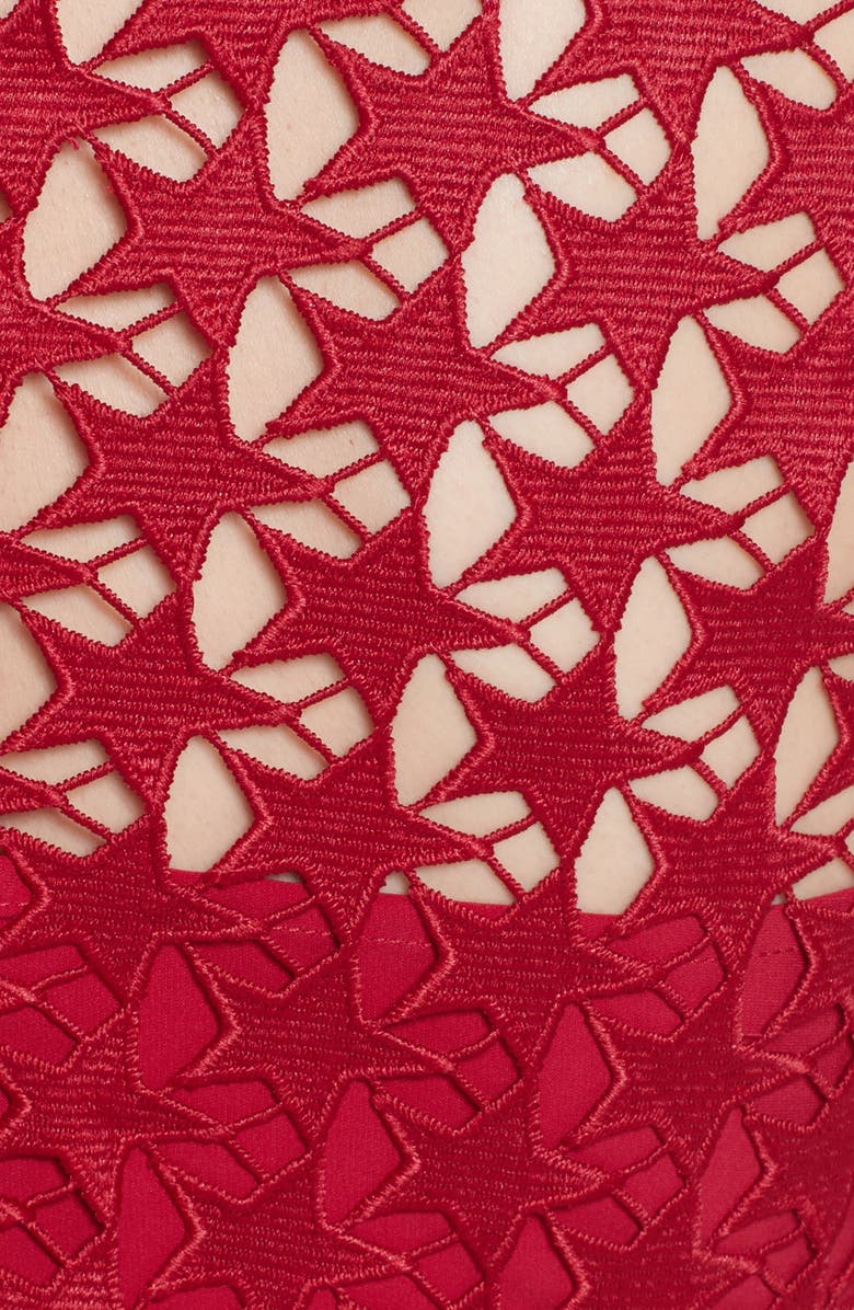 Self-Portrait Ruffle Star Lace Dress, Alternate, color, 