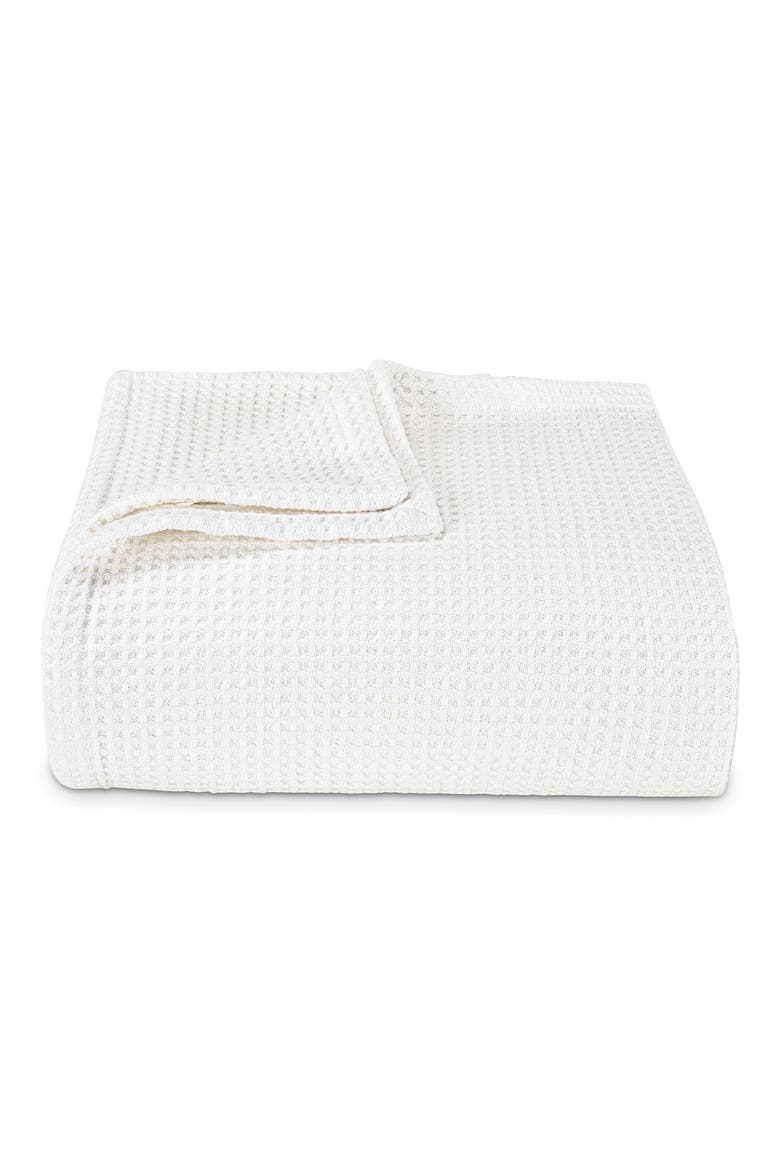 Waffle Weave Cotton Blanket, Main, color, WHITE