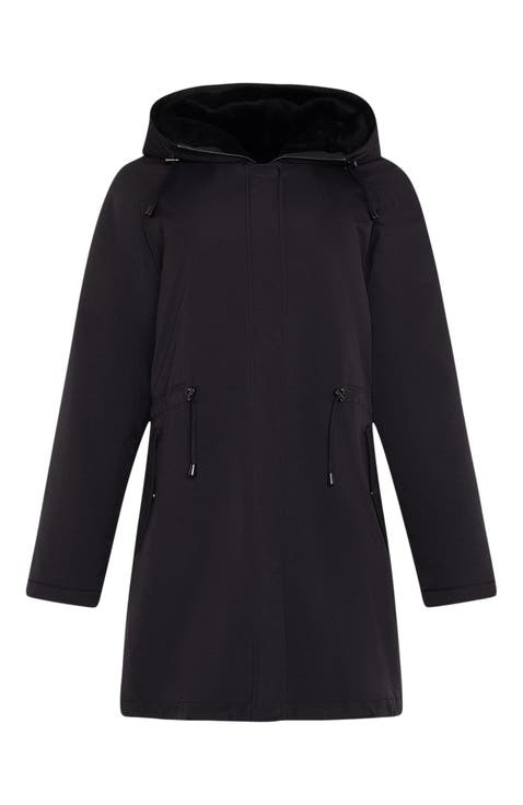 Reversible Shearling Hooded Coat