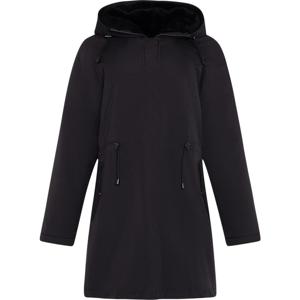 Gorski Reversible Shearling Hooded Coat In Black