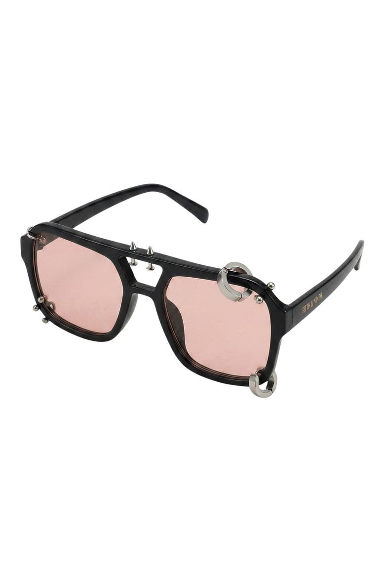Darcy 55mm Aviator Sunglasses, Alternate, color, BLACK/ ROSE