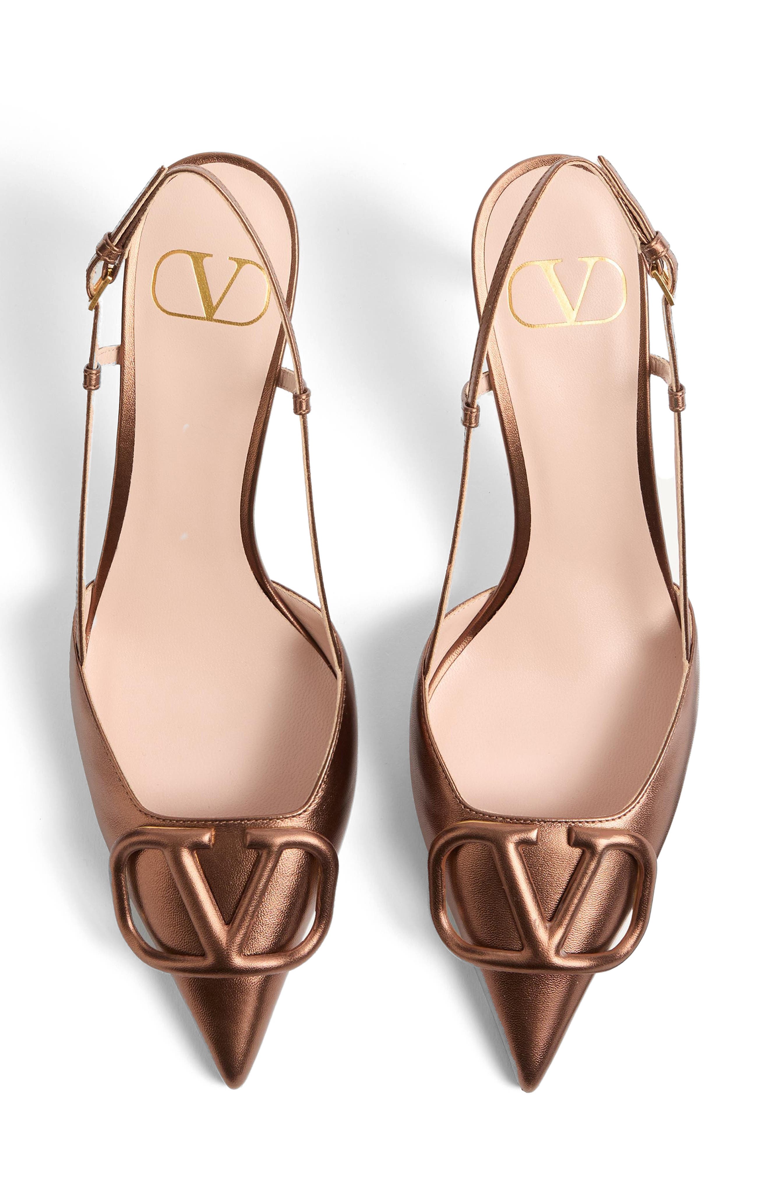 Valentino Garavani VLOGO Signature Metallic Slingback Pump, Alternate, color, Bronze