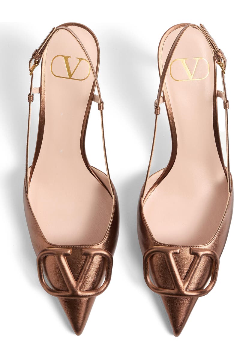 Valentino Garavani VLOGO Signature Metallic Slingback Pump, Alternate, color, Bronze