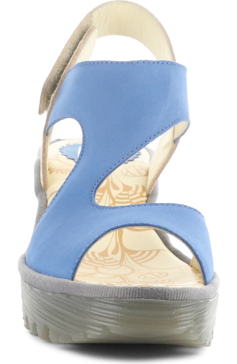 Fly London Yox Slingback Platform Wedge Sandal, Alternate, color, Blue/ Natural Cupido