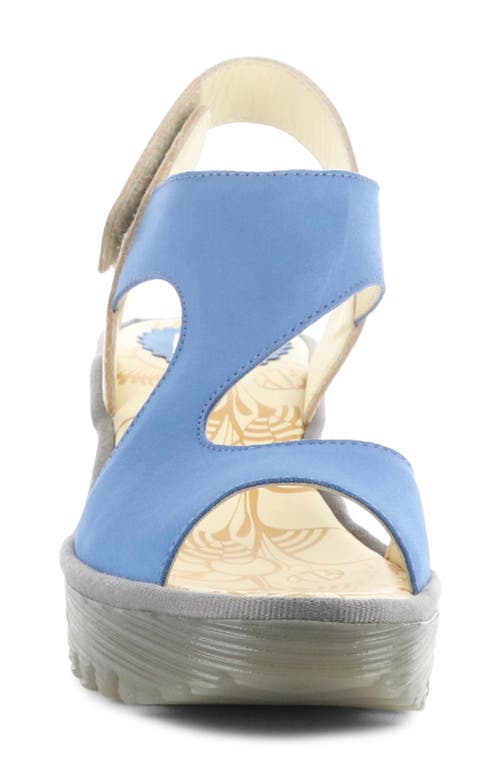 Fly London Yox Slingback Platform Wedge Sandal In Blue