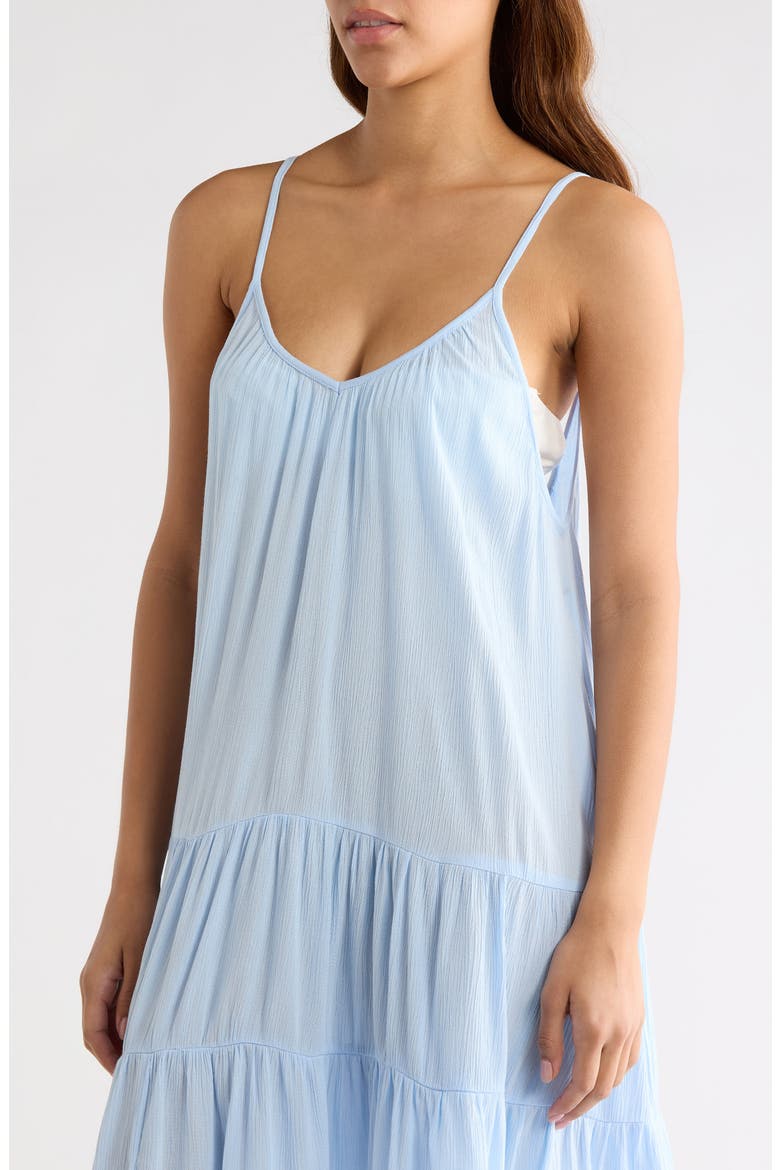 Tiered Crinkle Cover-Up Dress, Alternate, color, BLUE FLOATY