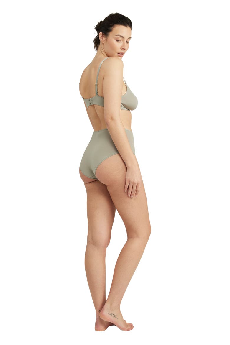 The Stretch High Waisted Brief, Alternate, color, SAGE GREEN