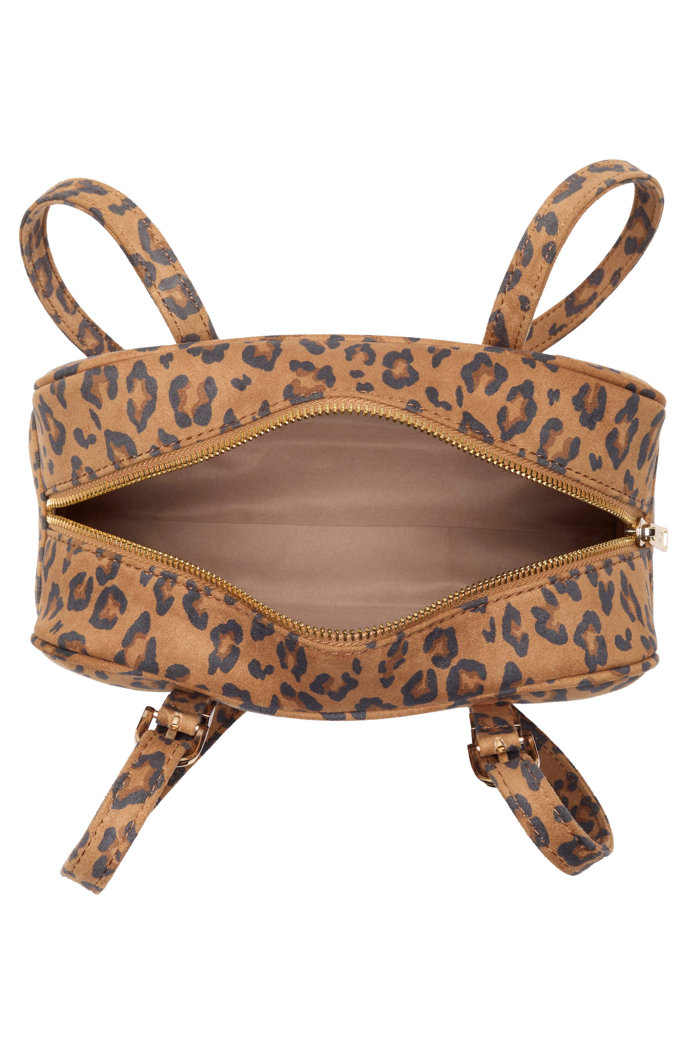 Madden Girl Leopard Faux Suede Bowler Tote, Alternate, color, Leopard