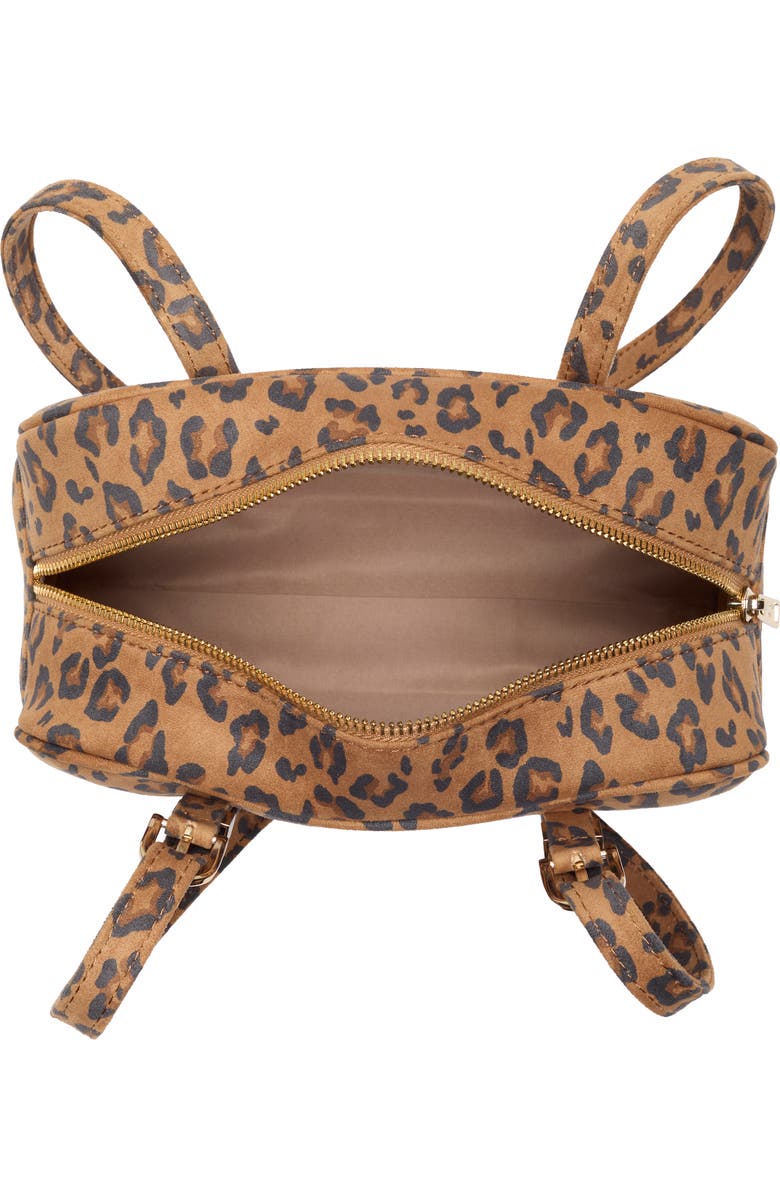 Madden Girl Leopard Faux Suede Bowler Tote, Alternate, color, Leopard