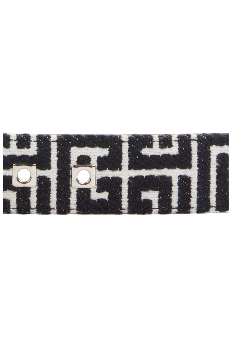4G Monogram Jacquard Belt, Alternate, color, GAB BLANC/ NOIR