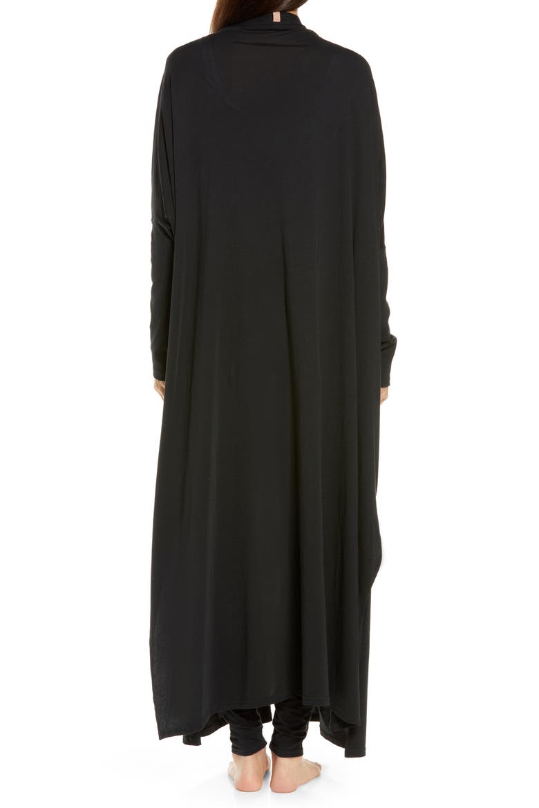 Organic Pima Cotton Long Cardigan, Alternate, color, IMMERSED BLACK