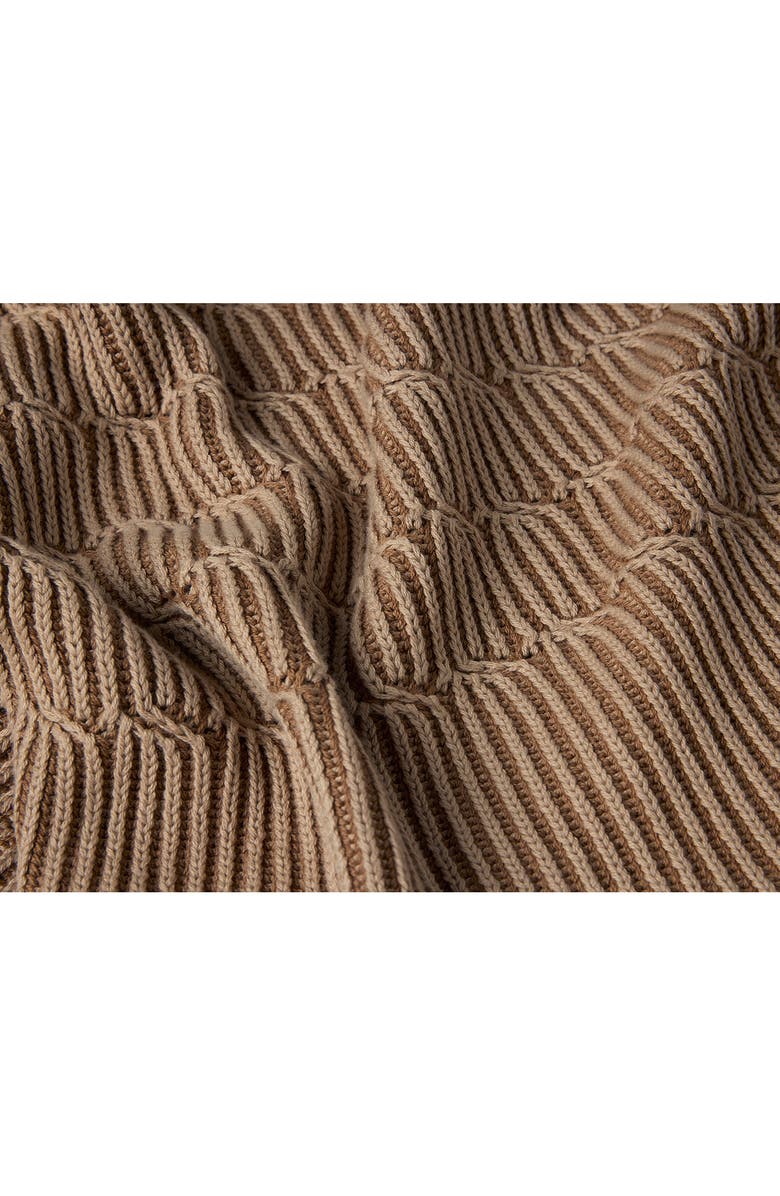 Coyuchi Ivy Organic Cotton Knit Throw Blanket, Alternate, color, Fawn