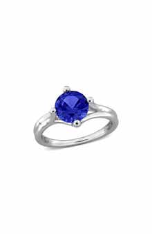 DELMAR Created Blue Sapphire Solitare Ring