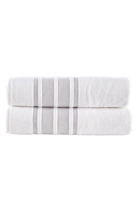 Contrast Boarder 2-Piece Towel Set