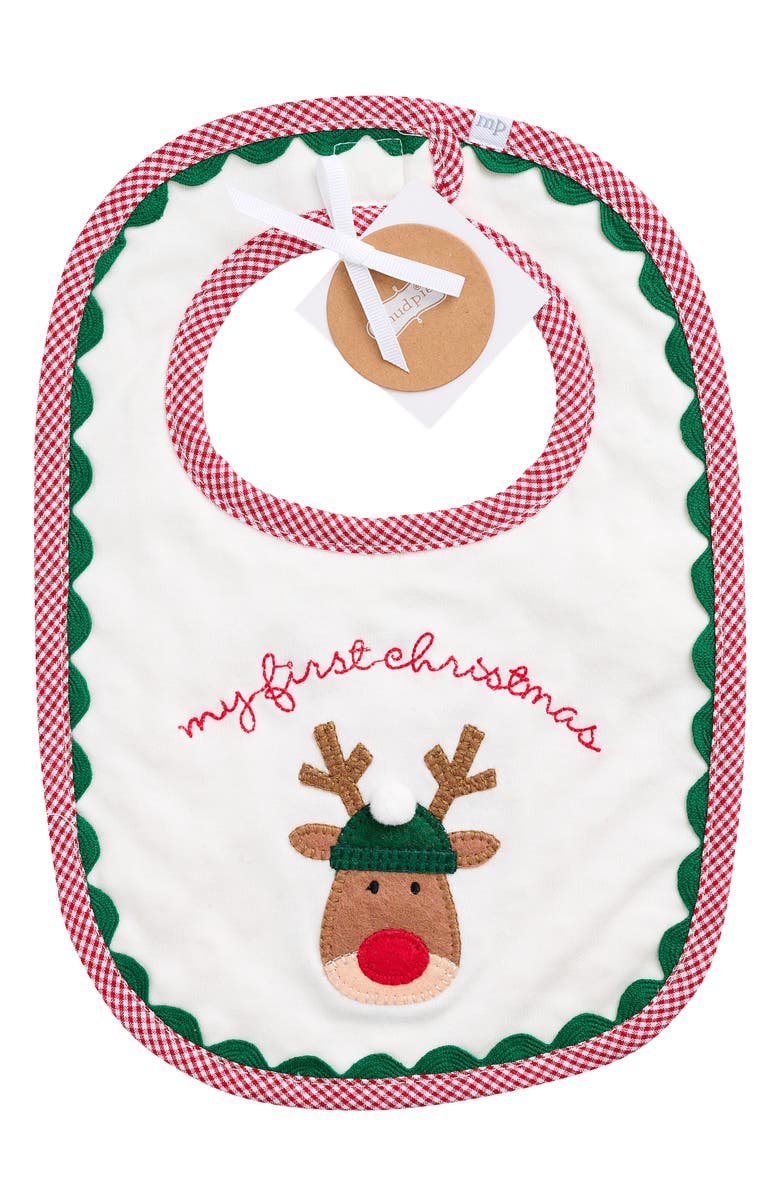 Mud Pie My First Christmas Bib, Alternate, color, Red