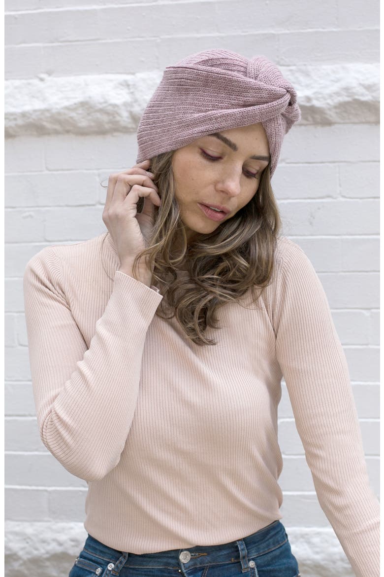 Gold Alpaca Turban, Alternate, color, ROSE