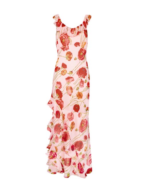 Ro&zo Rosie Poppy Frill Neck Maxi Dress