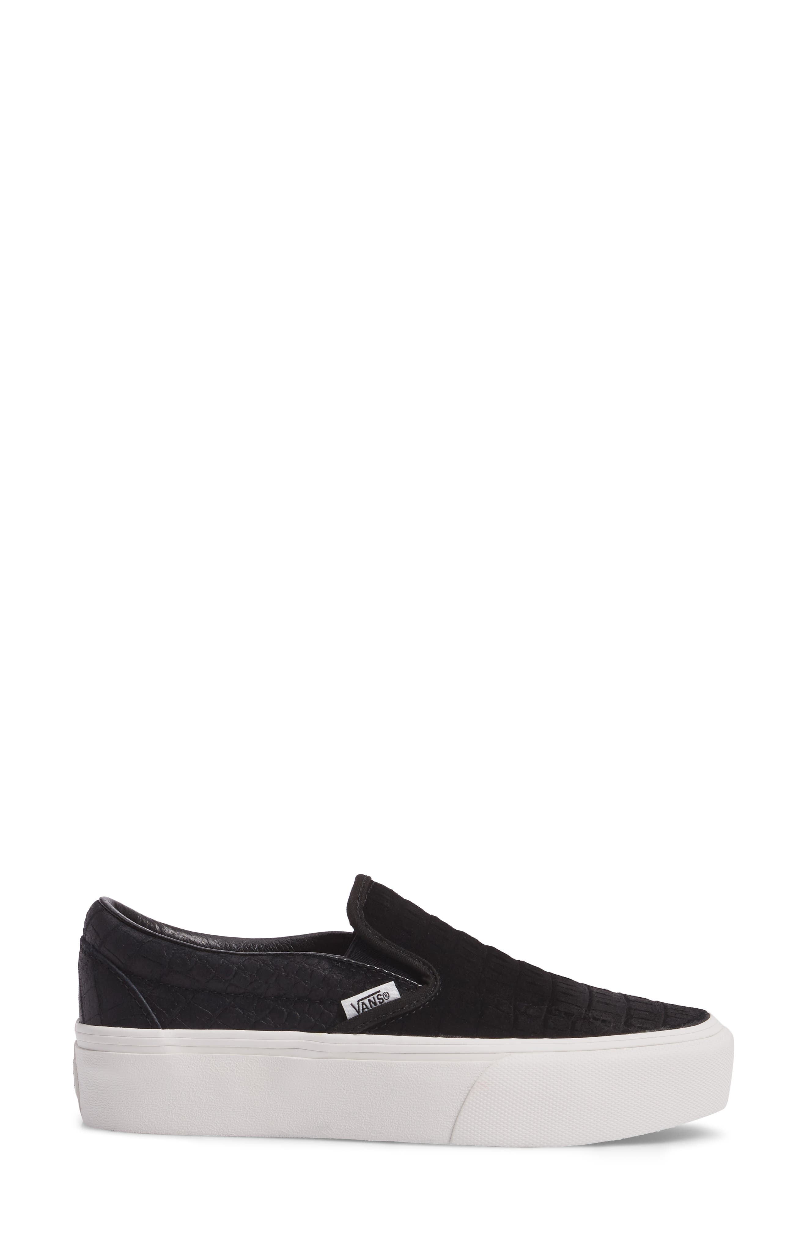 Platform Slip-On Sneaker, Alternate, color, BLACK/ BLANC DE BLANC