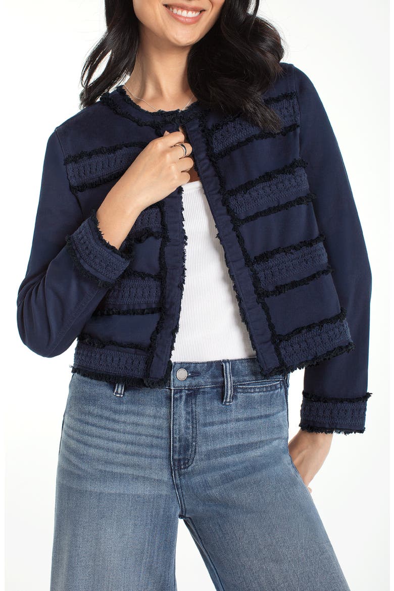 Frayed & Lace Jacket, Main, color, DEEP MIDNIGHT