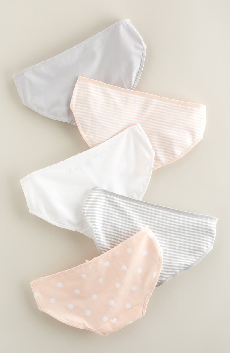 Nordstrom Kids' Assorted 5-Pack Hipster Briefs, Alternate, color, Pink- Grey Pack1