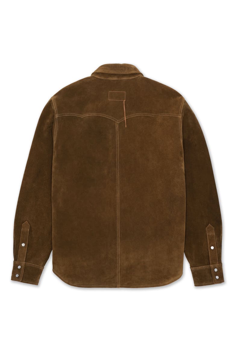 Ranch Texan Suede Leather Shirt, Alternate, color, BROWN