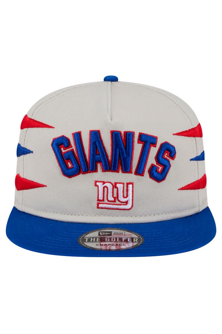 Men's New Era Stone/Royal New York Giants Athletic Golfer Snapback Hat, Alternate, color, Stone