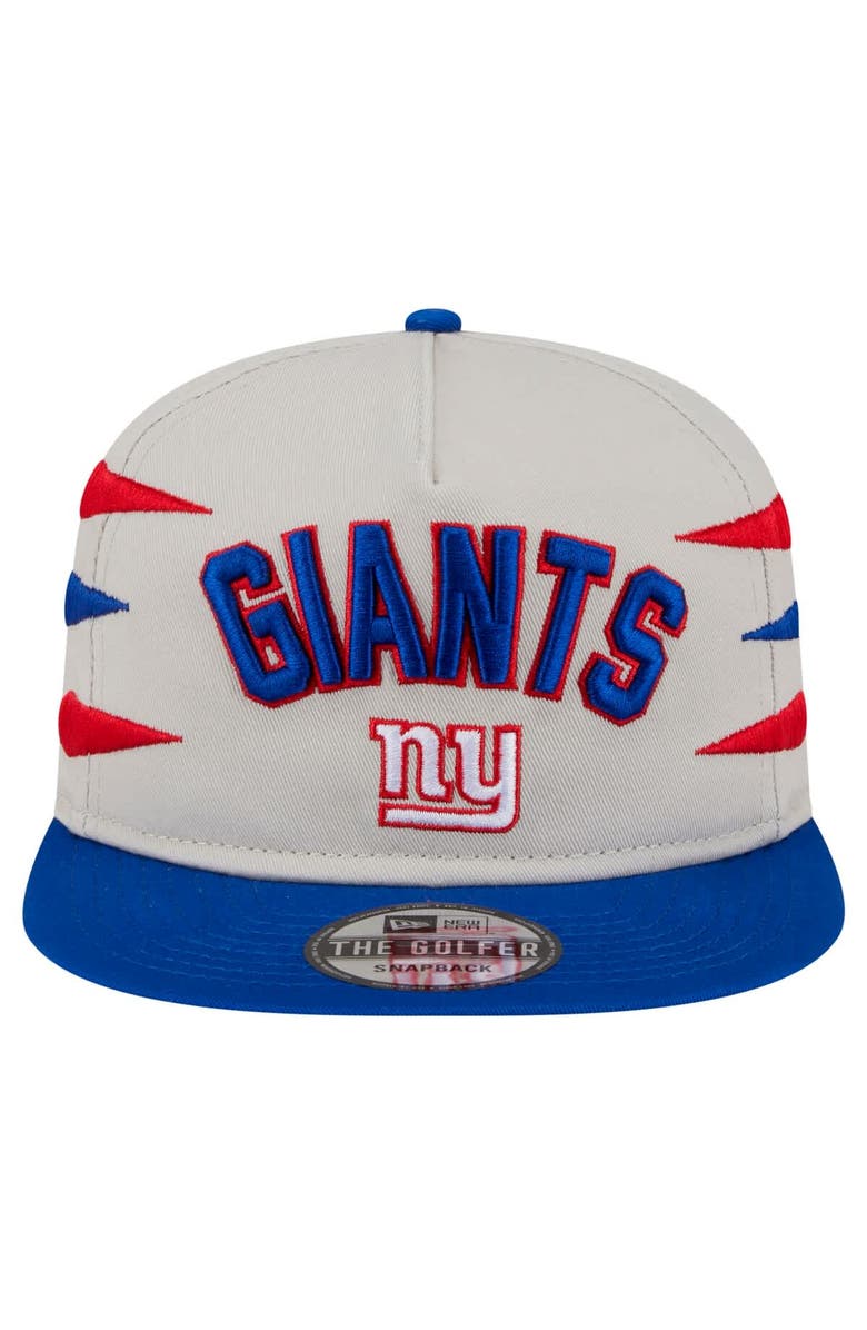 New Era Men's New Era Stone/Royal New York Giants Athletic Golfer Snapback Hat, Alternate, color, Stone