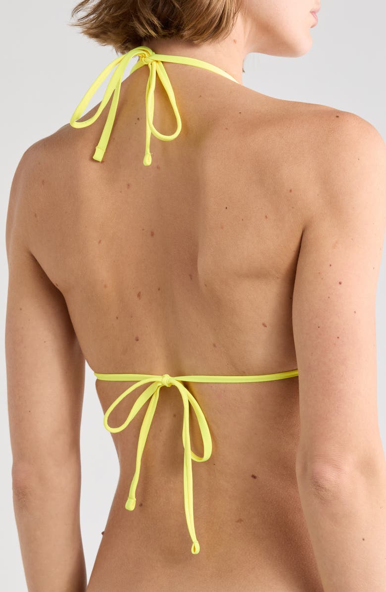 Maaji Balmy Reversible Triangle Bikini Top, Alternate, color, Yellow