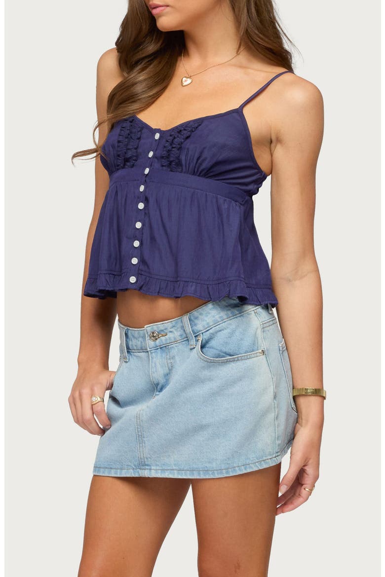 Halsey Ruffle Babydoll Camisole, Alternate, color, NAVY