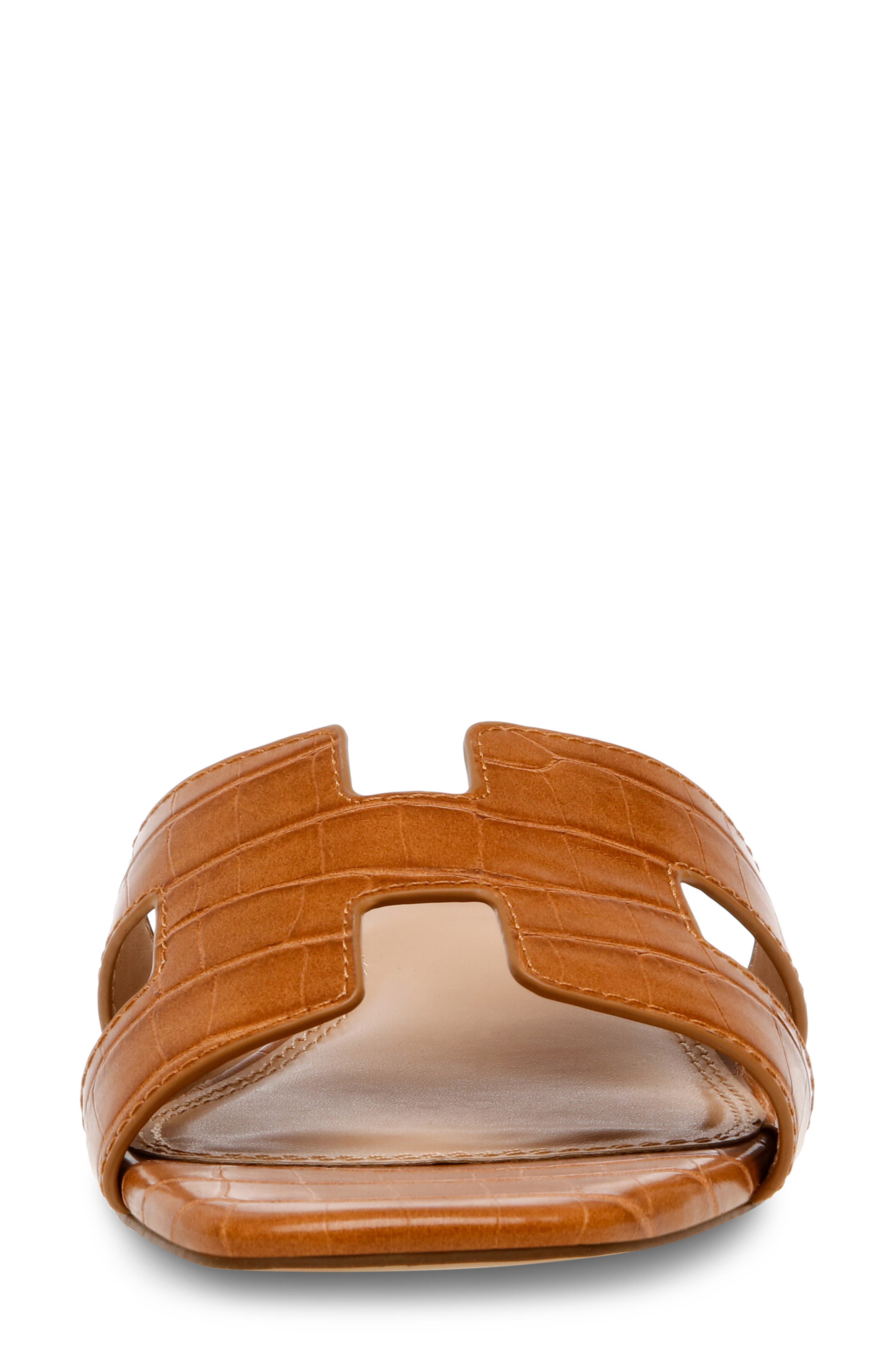 Hutchy Croc Embossed Sandal, Alternate, color, COGNAC