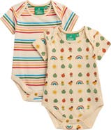 Little Green Radicals Rainbows Assorted 2-Pack Organic Cotton Bodysuits