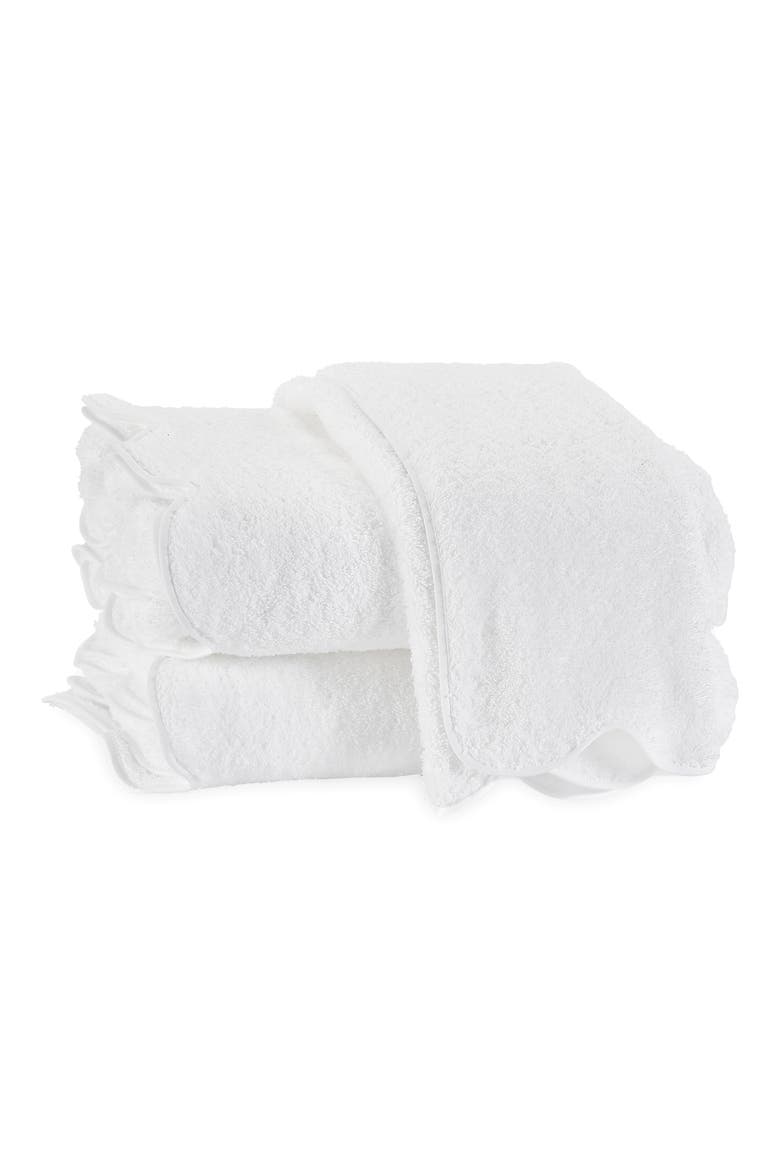 Cairo Scallop Bath Towel, Main, color, WHITE