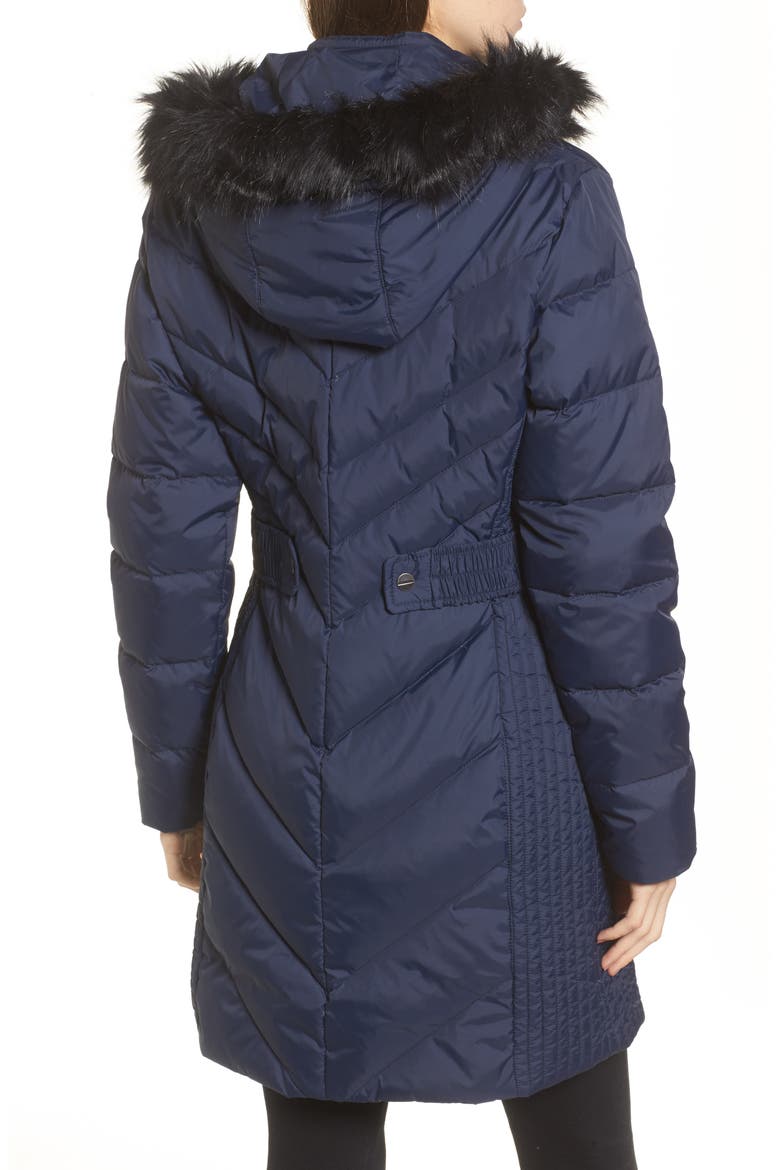 Faux Fur Trim Hooded Jacket, Alternate, color, MIDNIGHT