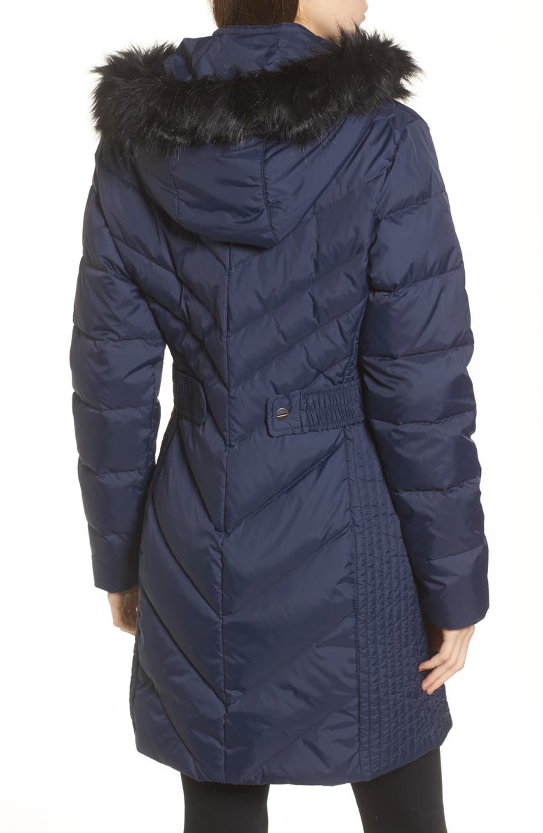 Larry Levine Faux Fur Trim Hooded Jacket, Alternate, color, 