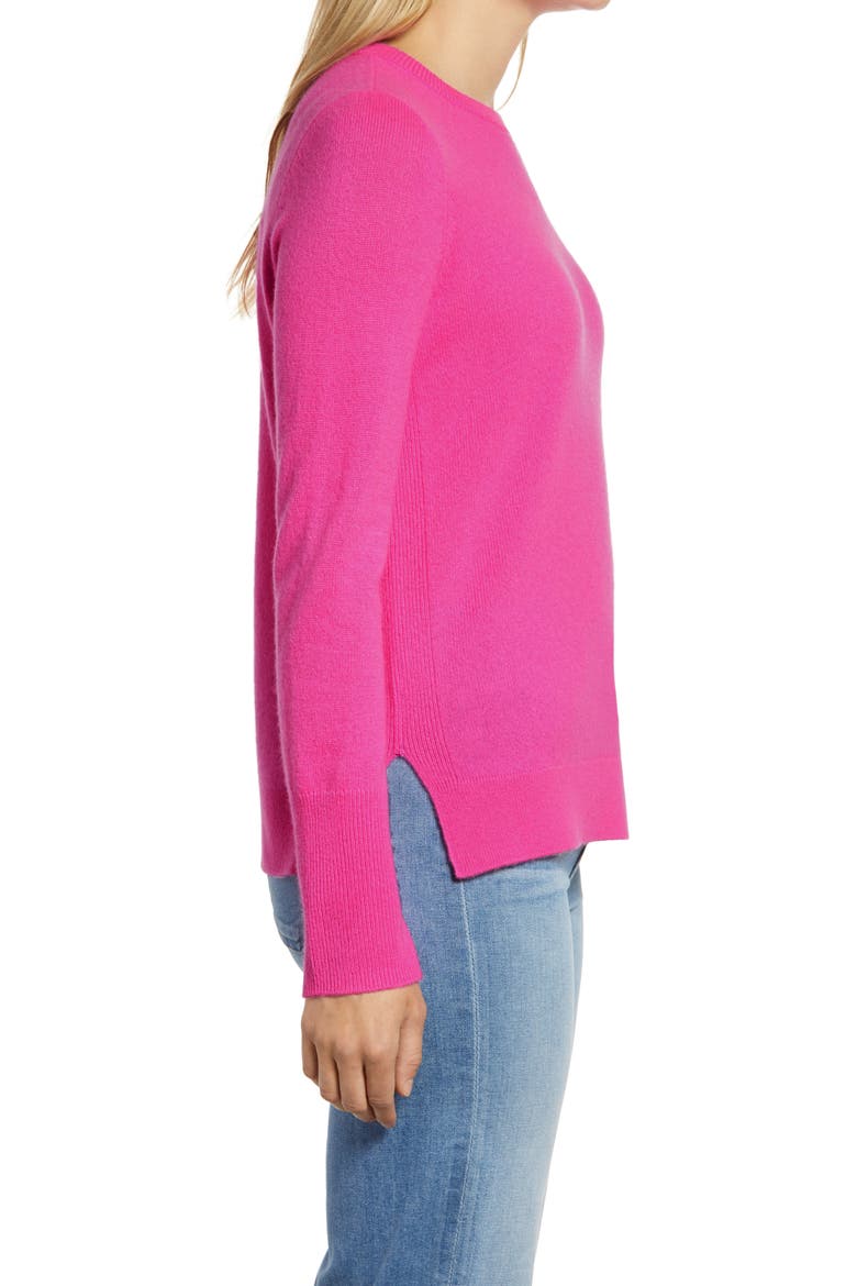 Crewneck Cashmere Sweater, Alternate, color, PINK FLASH