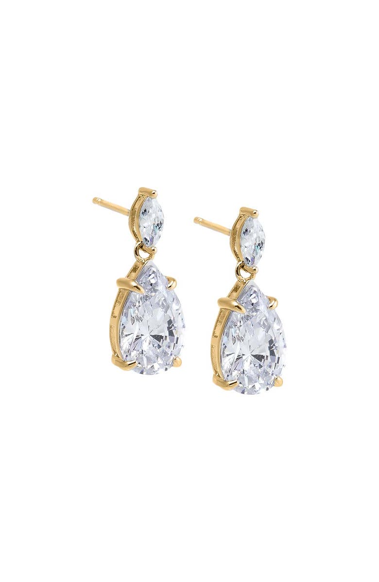 BY ADINA EDEN Fancy CZ Marquise X Pear Dangle Stud Earring, Main, color, 
