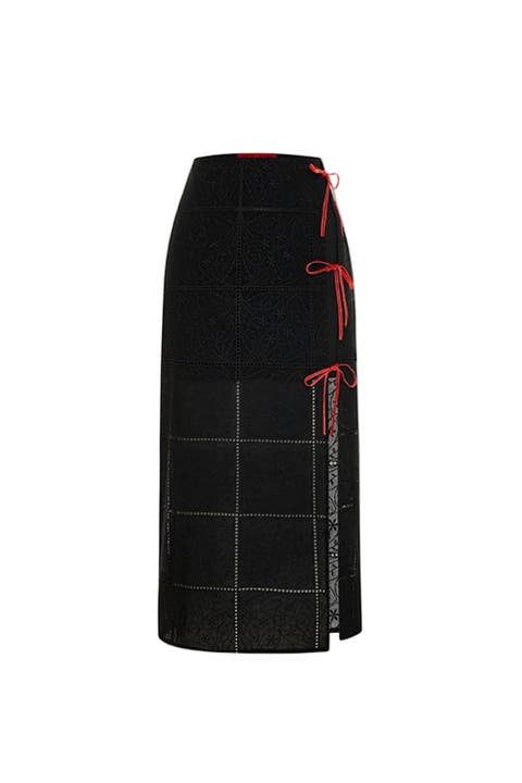 The Broderie Anglaise Edit Embroidered Slit Maxi Skirt