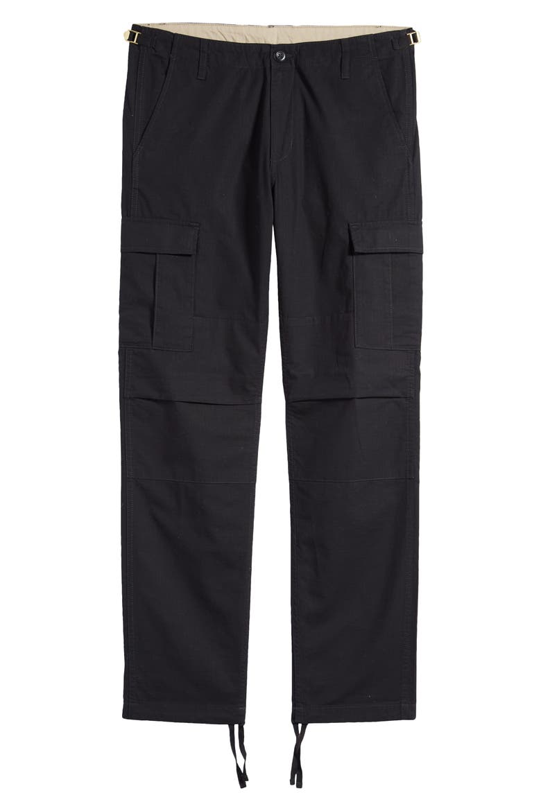 Aviation Ripstop Cotton Cargo Pants, Alternate, color, BLACK