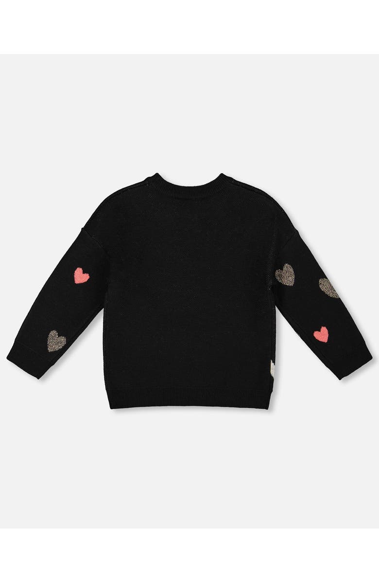 Deux par Deux Knit Sweater with Dalmatian and Hearts, Alternate, color, 