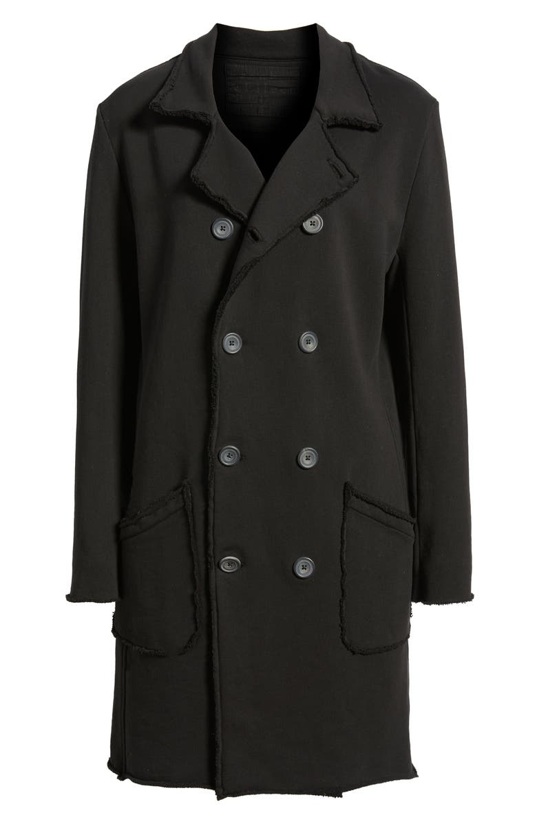 Frank & Eileen Tipperary Fringe Detail Cotton Coat, Alternate, color, Black
