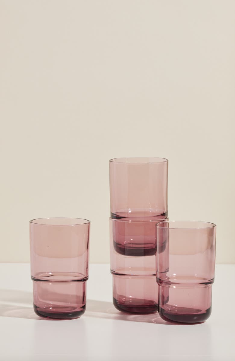 Our Place Night & Day Set of 4 Tall Glasses, Alternate, color, Sunrise