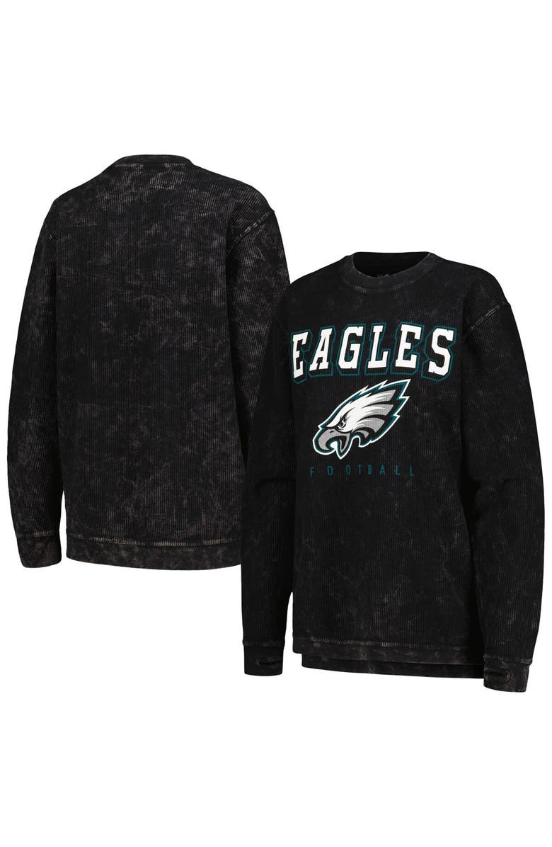 G-III 4HER BY CARL BANKS Women's G-III 4Her by Carl Banks Black Philadelphia Eagles Comfy Cord Pullover Sweatshirt, Main, color, Black