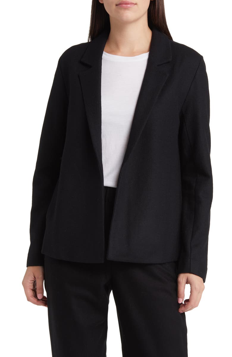 Eileen Fisher Open Front Wool Blazer, Main, color, 