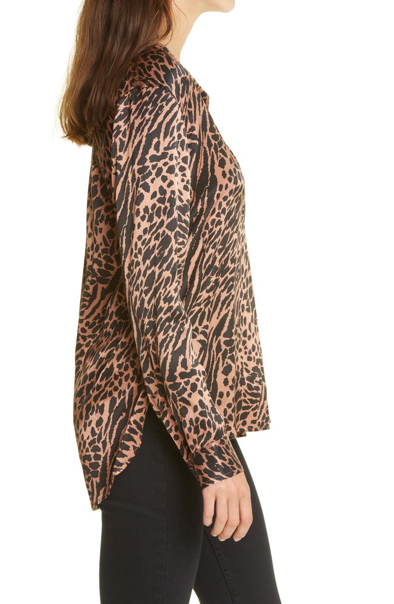Rails Pearl Animal Print Popover Top, Alternate, color,