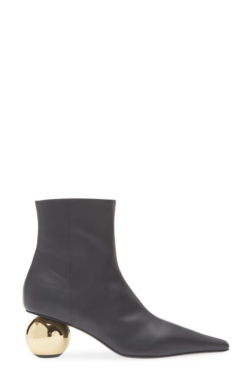 Marni Black Leather Ankle Boots Black In Black