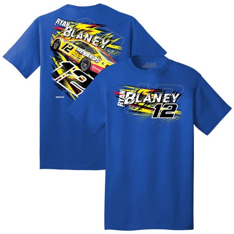 Men's Team Penske  Royal Ryan Blaney Menards Cardell #12 Car T-Shirt